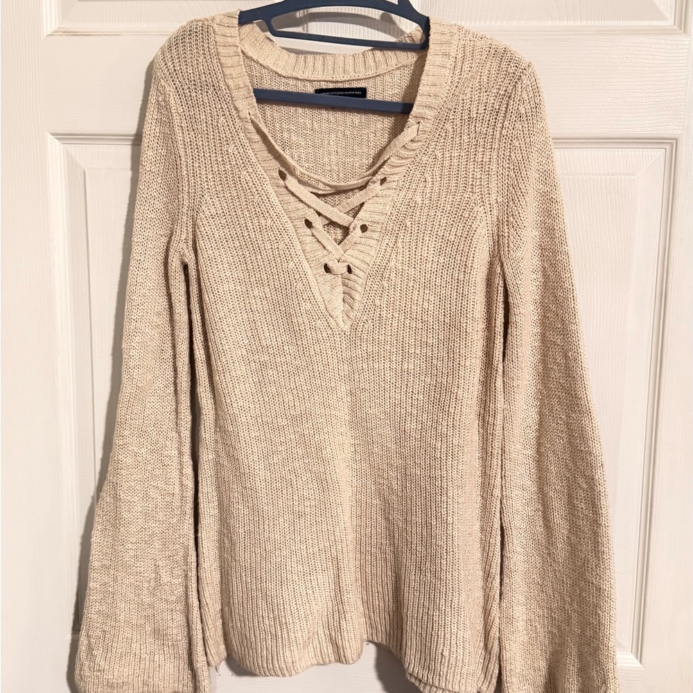 American Eagle Outfitters Ivory Knit Sweater